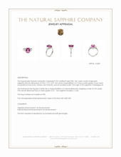 2.81 Ct. Pink Sapphire and Natural Diamond Three Stone Ring, Platinum 950 Appraisal