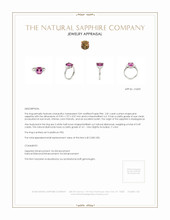 2.81 Ct. Pink Sapphire and Natural Diamond Three Stone Ring, Platinum 950 Appraisal