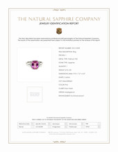 2.81 Ct. Sapphire Natural Diamond Three Stone Ring, Platinum 950 Scan Report