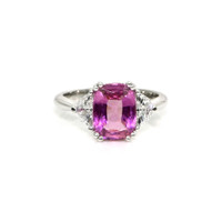 2.81 Ct. Sapphire Natural Diamond Three Stone Ring, Platinum 950 Video