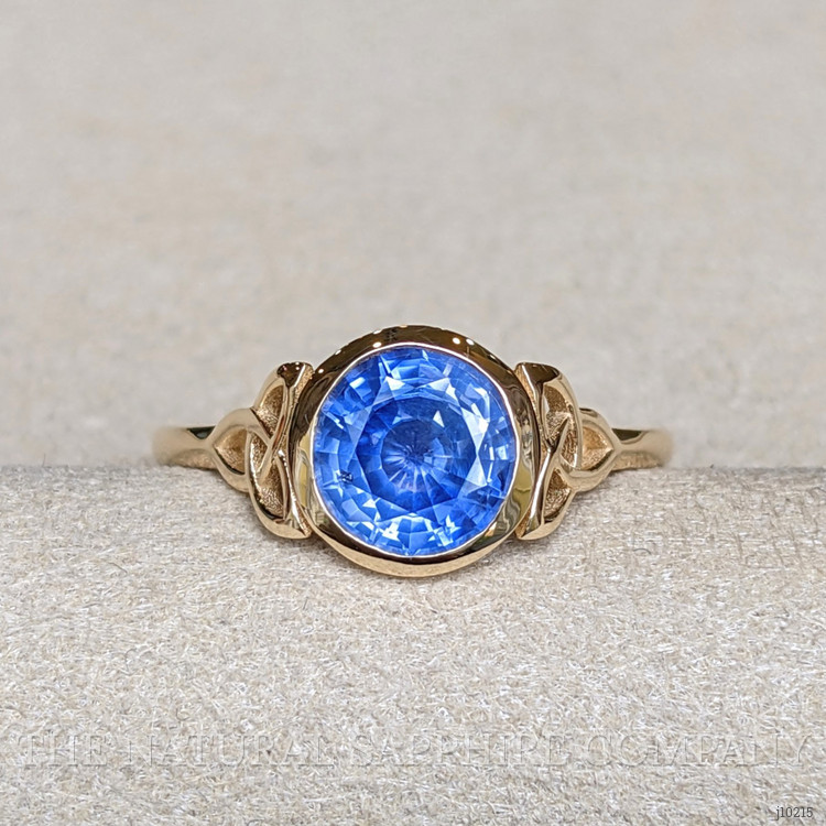 1.76 Ct. Blue Sapphire Bezel Ring, 14K Yellow Gold