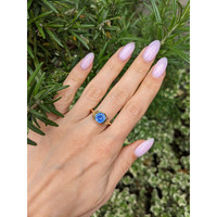 1.76 Ct. Blue Sapphire Bezel Ring, 14K Yellow Gold Life Style