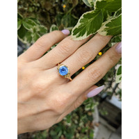 1.76 Ct. Blue Sapphire Bezel Ring, 14K Yellow Gold Life Style