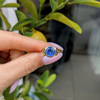 1.76 Ct. Blue Sapphire Bezel Ring, 14K Yellow Gold Life Style