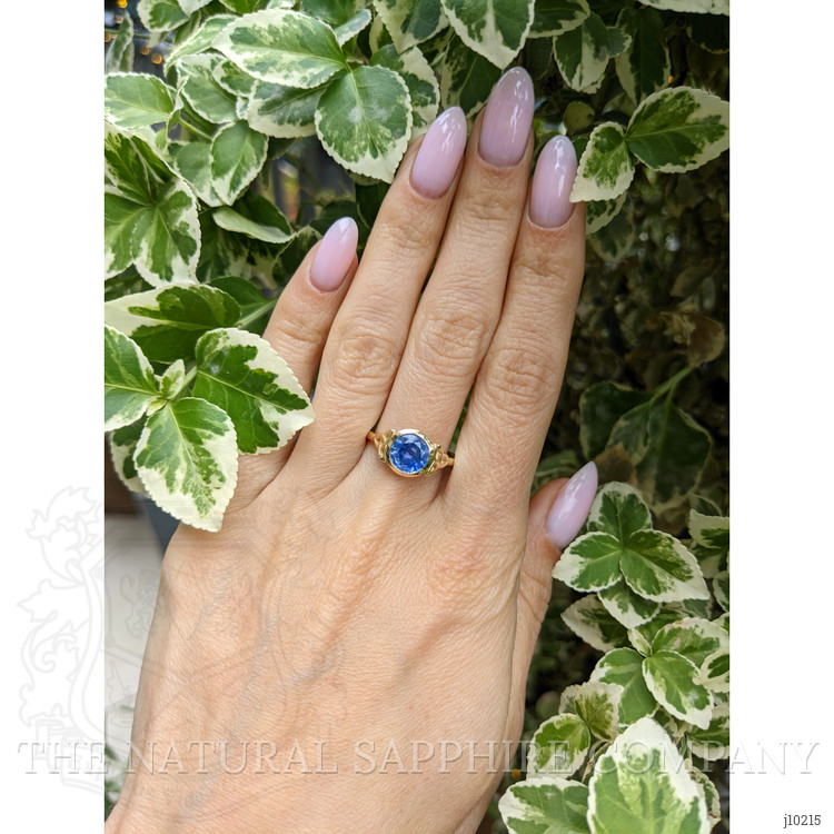 1.76 Ct. Blue Sapphire Bezel Ring, 14K Yellow Gold