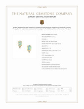 1.75 Ct.Tw.Total Carat Weight Multi Color White Opal (Light Opal) and Natural Diamond Studs Earrings, 14K Yellow Gold Scan Report