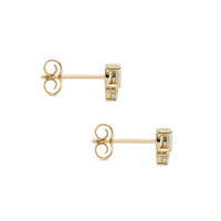 1.75 Ct.Tw. Opal Natural Diamond Studs Earrings, 14K Yellow Gold Image