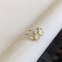 1.75 Ct.Tw.Total Carat Weight Opal Natural Diamond Studs Earrings, 14K Yellow Gold Life Style