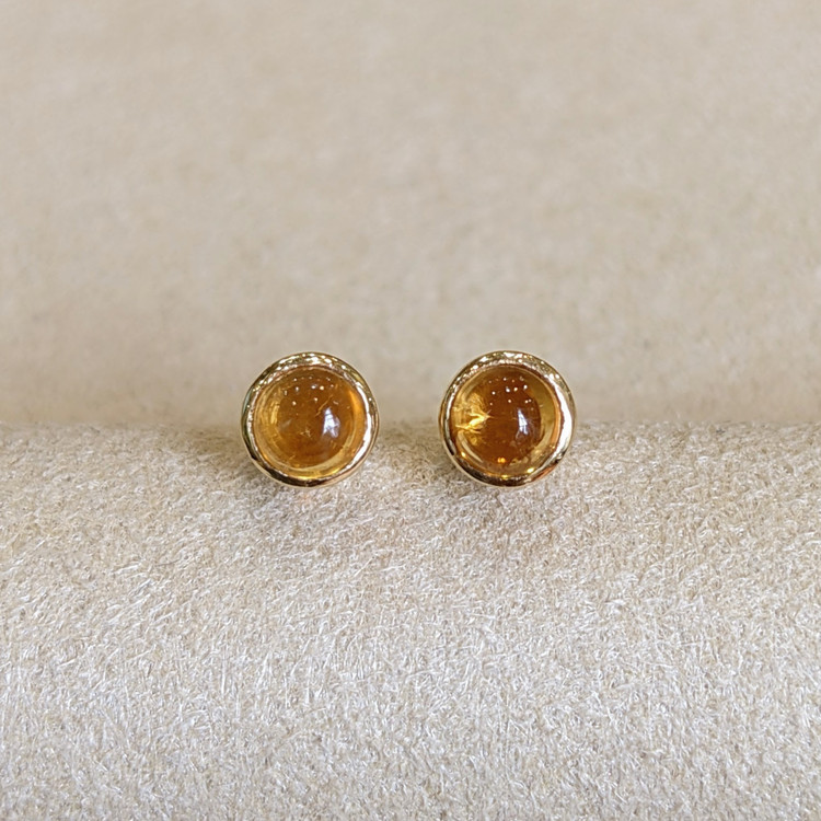 2.40 Ct.Tw. Citrine Studs Earrings, 14K Yellow Gold
