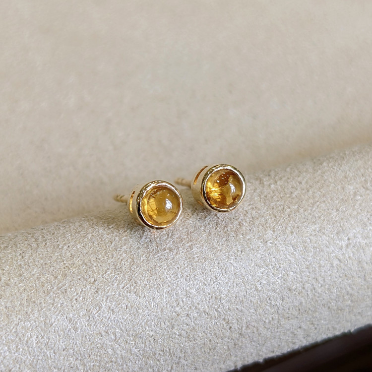 2.40 Ct.Tw. Citrine Studs Earrings, 14K Yellow Gold