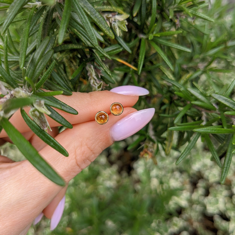 2.40 Ct.Tw. Citrine Studs Earrings, 14K Yellow Gold