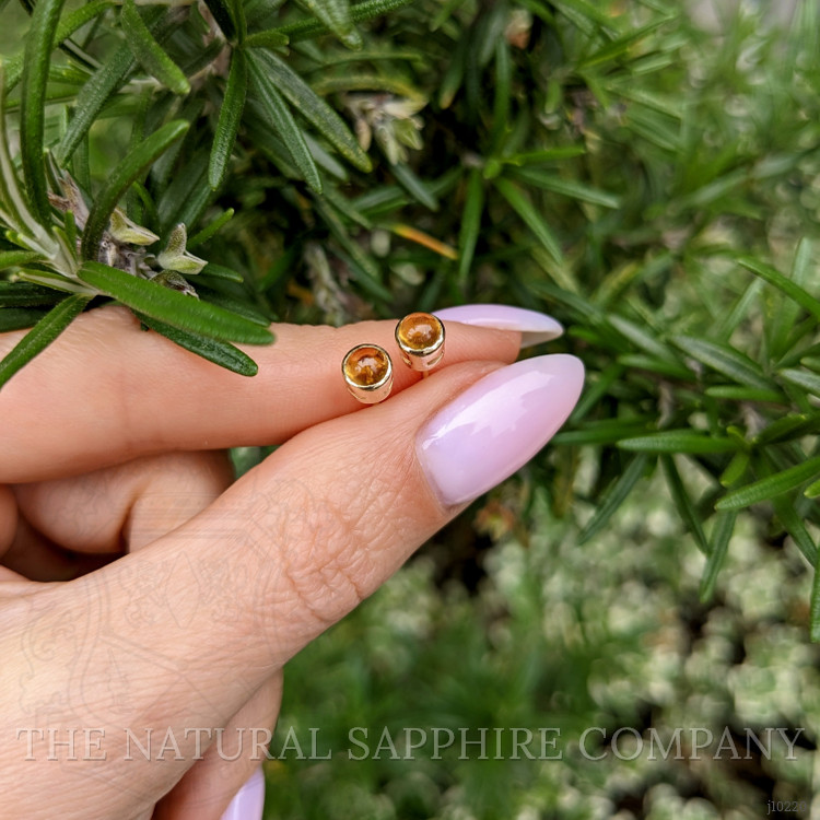 2.40 Ct.Tw. Citrine Studs Earrings, 14K Yellow Gold