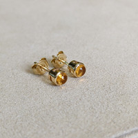 2.40 Ct.Tw. Citrine Studs Earrings, 14K Yellow Gold Life Style