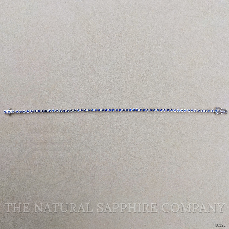 1.80 Ct.Tw. Blue Sapphire Bezel Bracelet, 14K White Gold