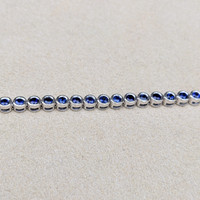 1.80 Ct.Tw. Blue Sapphire Bezel Bracelet, 14K White Gold Image
