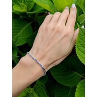 1.80 Ct.Tw. Blue Sapphire Bezel Bracelet, 14K White Gold Life Style