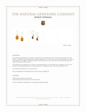 11.00 Ct.Tw.Total Carat Weight Orange Citrine and Natural Diamond Accent Stones Earrings, 14K Yellow Gold Appraisal