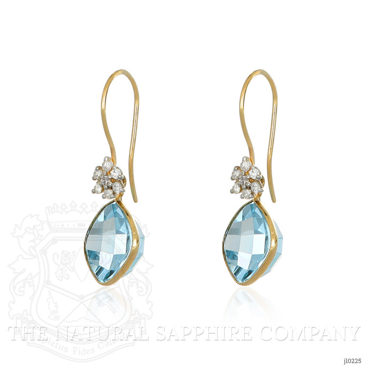 7.90 Ct.Tw. Topaz Natural Diamond Accent Stones Earrings, 14K Yellow Gold