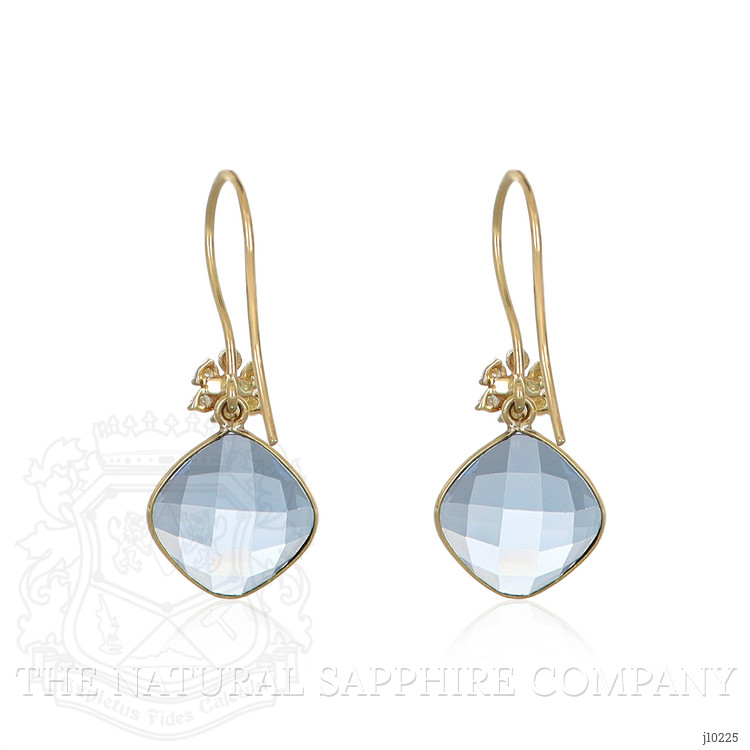 7.90 Ct.Tw. Topaz Natural Diamond Accent Stones Earrings, 14K Yellow Gold