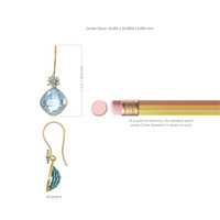 7.90 Ct.Tw. Topaz Natural Diamond Accent Stones Earrings, 14K Yellow Gold Image