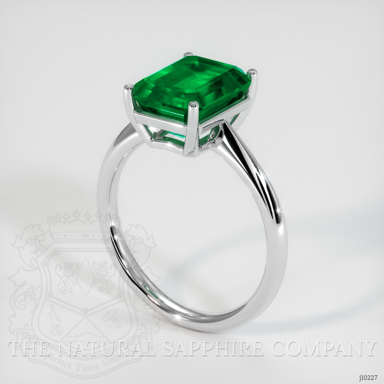 3.86 Ct. Emerald Solitaire Ring, Platinum 950