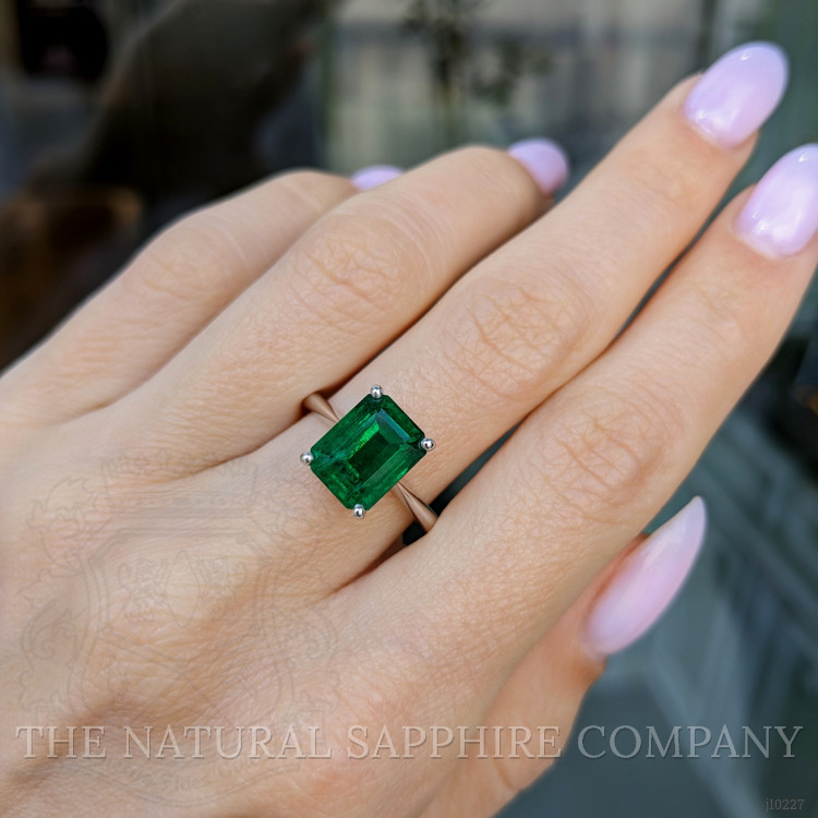 3.86 Ct. Emerald Solitaire Ring, Platinum 950