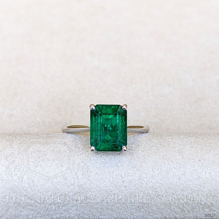 3.86 Ct. Emerald Solitaire Ring, Platinum 950