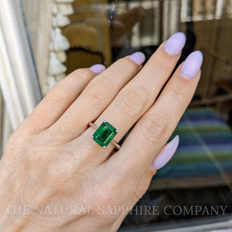 3.86 Ct. Emerald Solitaire Ring, Platinum 950