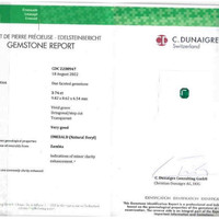 3.74 Ct. Emerald Natural Diamond Pave Ring, 18K Yellow Gold Scan Report