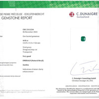 4.95 Ct. Emerald and Natural Diamond Pave Ring, 18K White Gold Scan Report