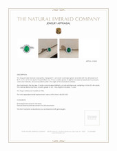 1.43 Ct. Emerald Natural Diamond Halo Ring, Platinum 950 Appraisal