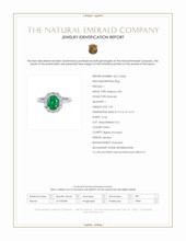 1.43 Ct. Emerald and Natural Diamond Halo Ring, Platinum 950 Scan Report