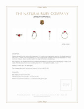 1.01 Ct. Ruby Natural Diamond Three Stone Ring, 14K White Gold Appraisal