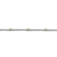 2.30 Ct.Tw. Yellow Sapphire and Natural Diamond Halo Bracelet, 14K White Gold Image