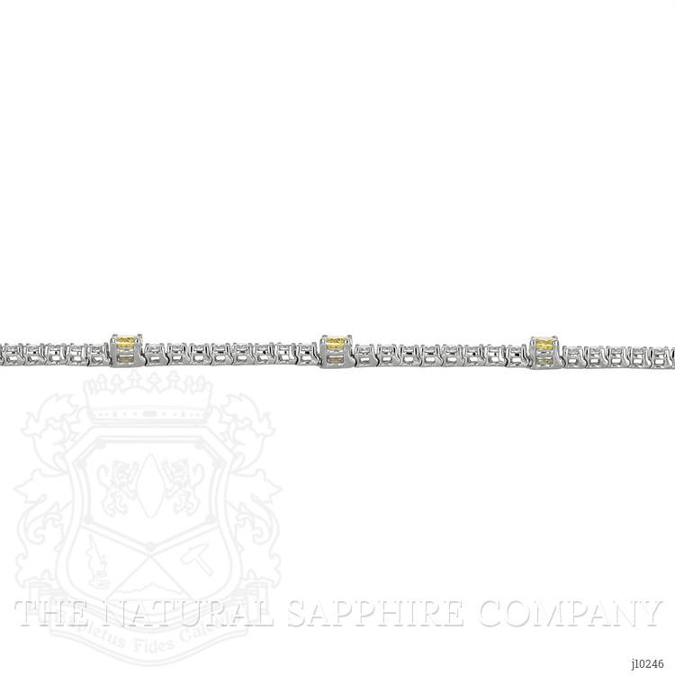 2.30 Ct.Tw. Yellow Sapphire and Natural Diamond Halo Bracelet, 14K White Gold