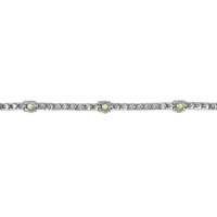 2.30 Ct.Tw. Yellow Sapphire and Natural Diamond Halo Bracelet, 14K White Gold Image