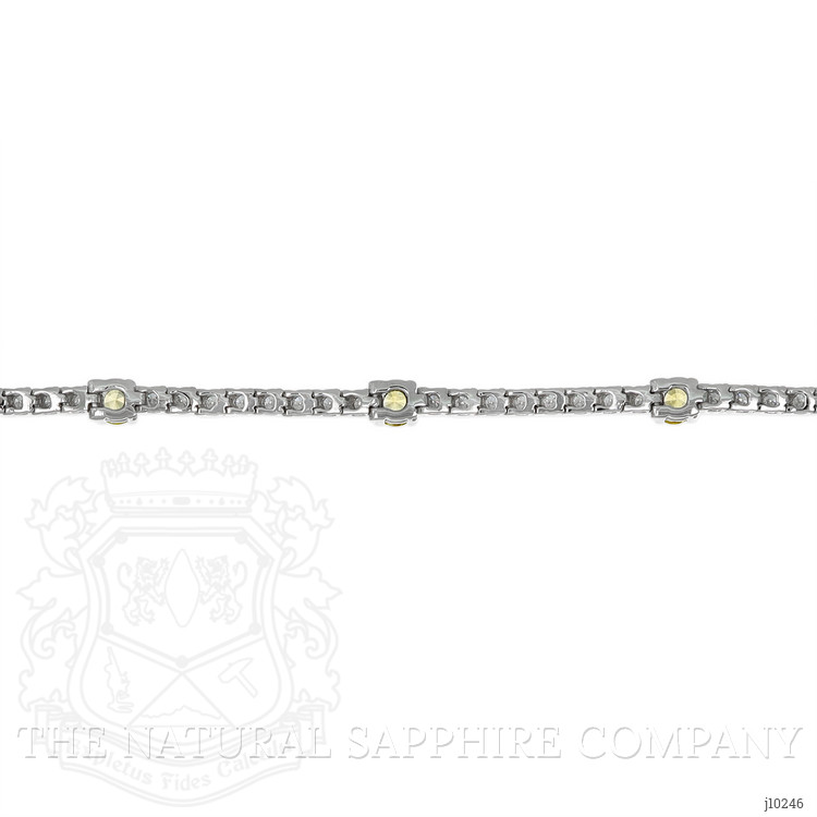 2.30 Ct.Tw. Yellow Sapphire and Natural Diamond Halo Bracelet, 14K White Gold