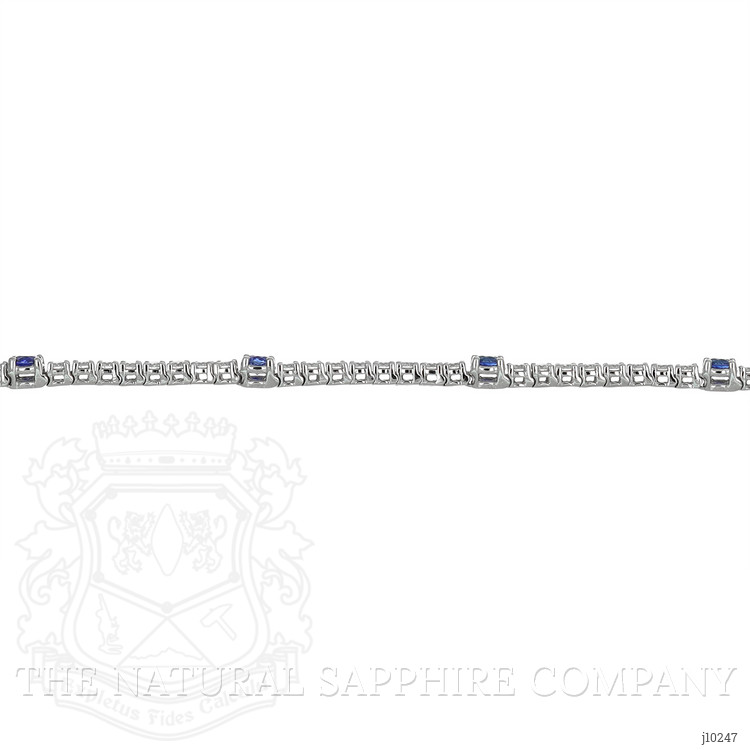 1.50 Ct.Tw. Blue Sapphire and Natural Diamond Halo Bracelet, 14K White Gold