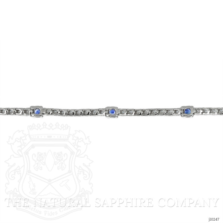1.50 Ct.Tw. Blue Sapphire and Natural Diamond Halo Bracelet, 14K White Gold