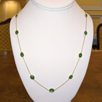 14.73 Ct. Emerald Bezel Necklace, 14K Yellow Gold Image