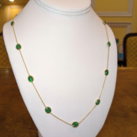 14.73 Ct. Emerald Bezel Necklace, 14K Yellow Gold Image