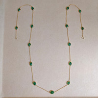 14.73 Ct. Emerald Bezel Necklace, 14K Yellow Gold Life Style