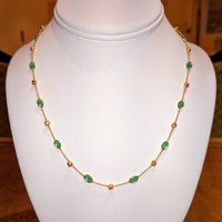 5.20 Ct. Emerald Bezel Necklace, 18K Yellow Gold Image