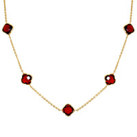 14.00 Ct. Garnet 14K Yellow Gold necklace
