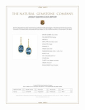 30.60 Ct.Tw.Total Carat Weight Blue Topaz Drops Earrings, 18K Yellow Gold Scan Report