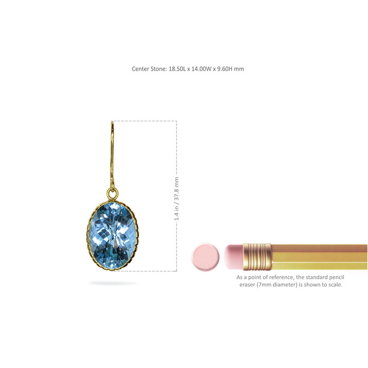 30.60 Ct.Tw. Topaz Drops Earrings, 18K Yellow Gold