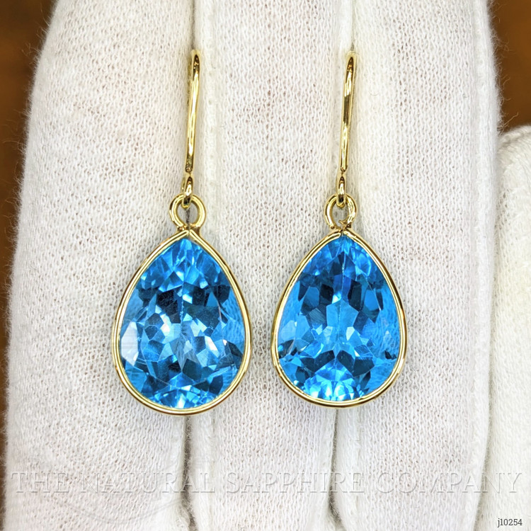 22.75 Ct.Tw. Topaz Drops Earrings, 18K Yellow Gold