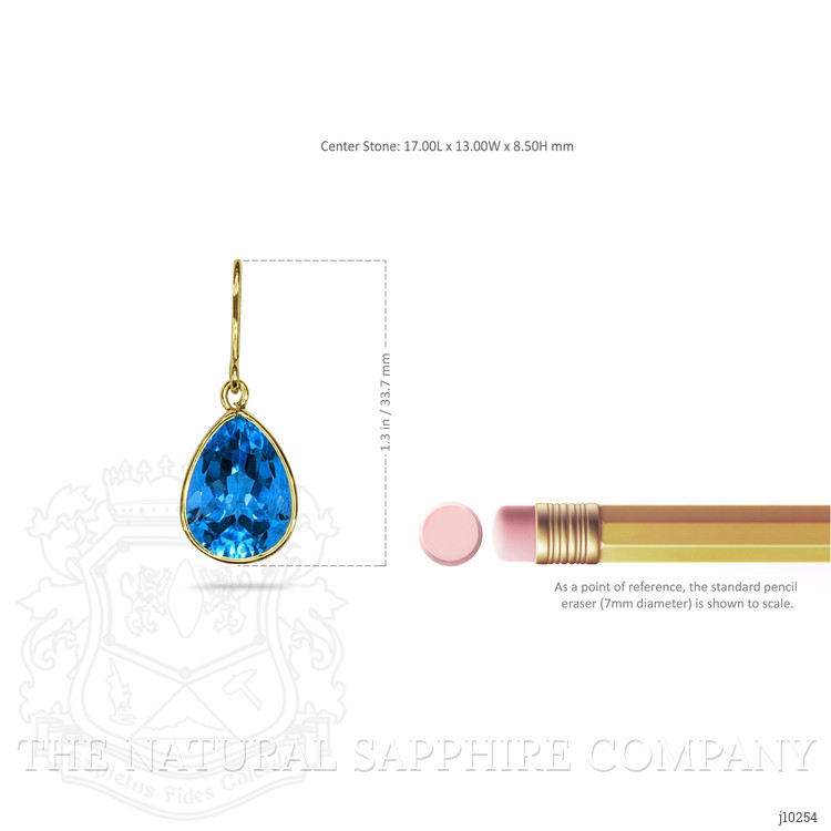 22.75 Ct.Tw. Topaz Drops Earrings, 18K Yellow Gold