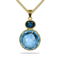 22.04 Ct. Topaz 18K White Gold pendant