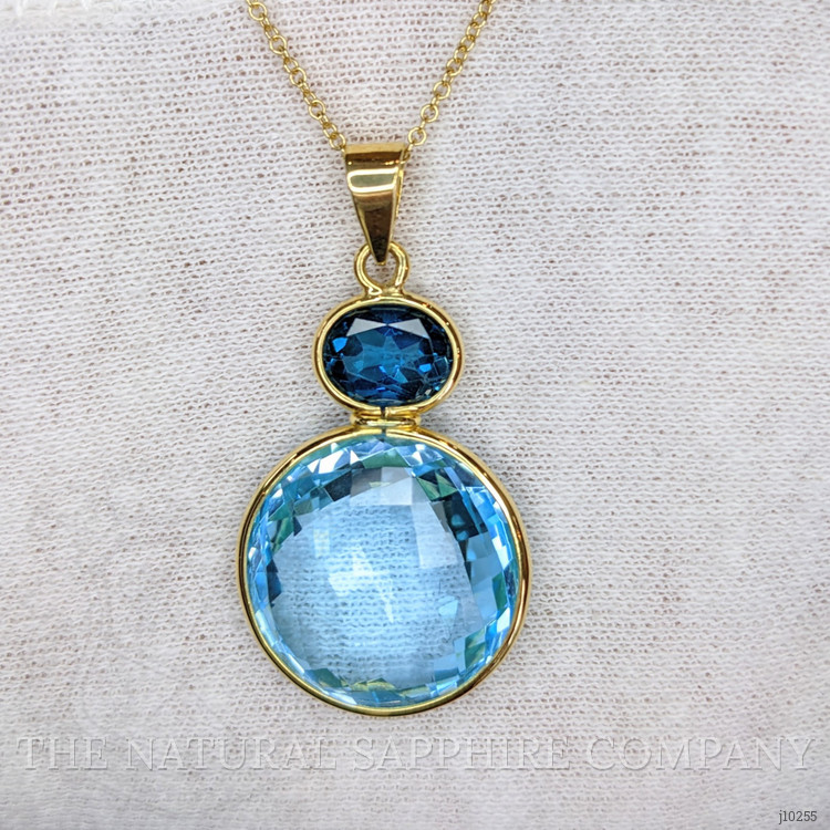 22.04 Ct. Topaz Topaz Bezel Pendant, 18K White Gold